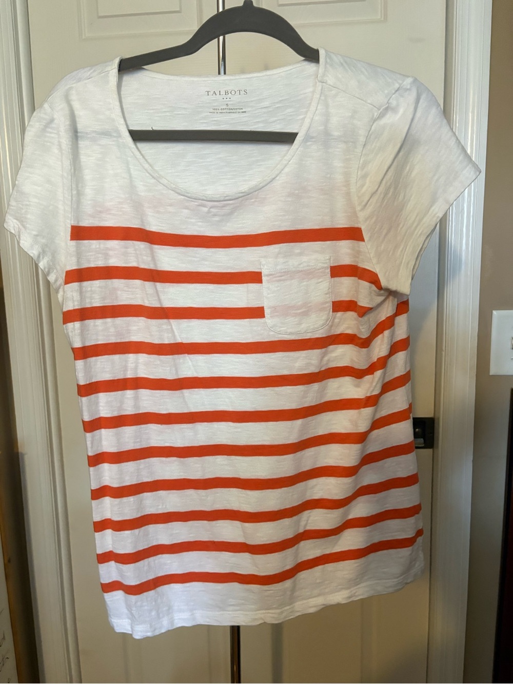 Orange and White Striped Tee